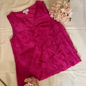 Loft Pink Ruffle Tank
